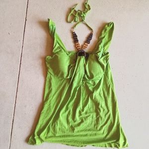 Medium Iz Byer California lime green tank